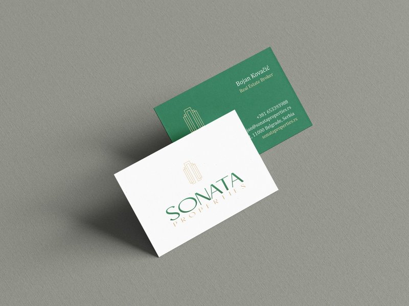 Dizajn logotipa i vizitkartice za Sonata nekretnine
